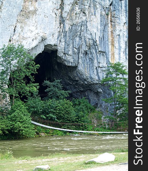 A bridge to the cave entrance