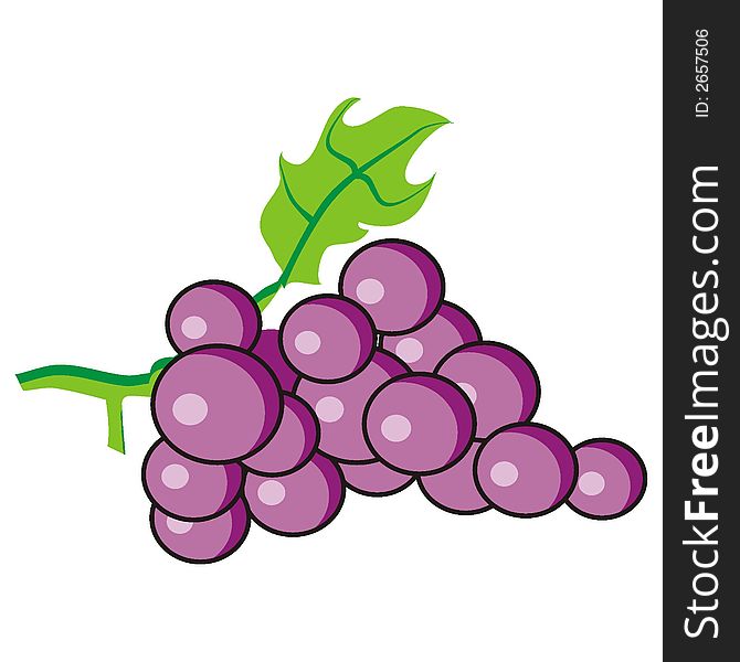 Art illustration: stylized purple grapes