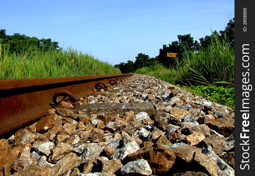 Rail Way Tracks In The Town