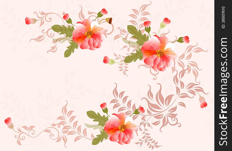 Pastel  floral card