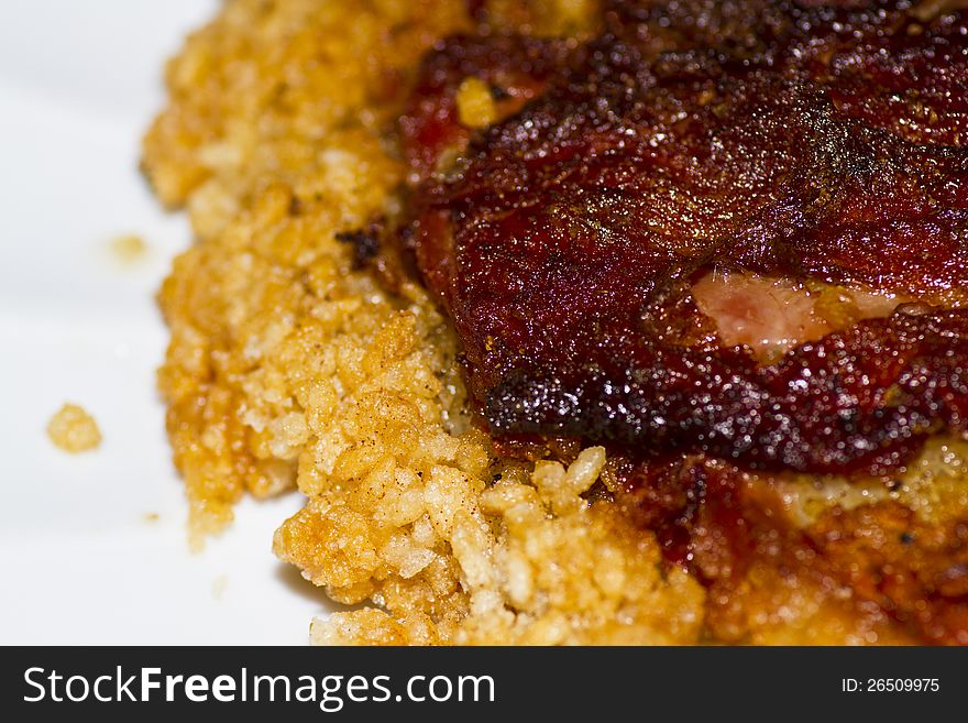 Fried Sticky Rice And Fried Duck