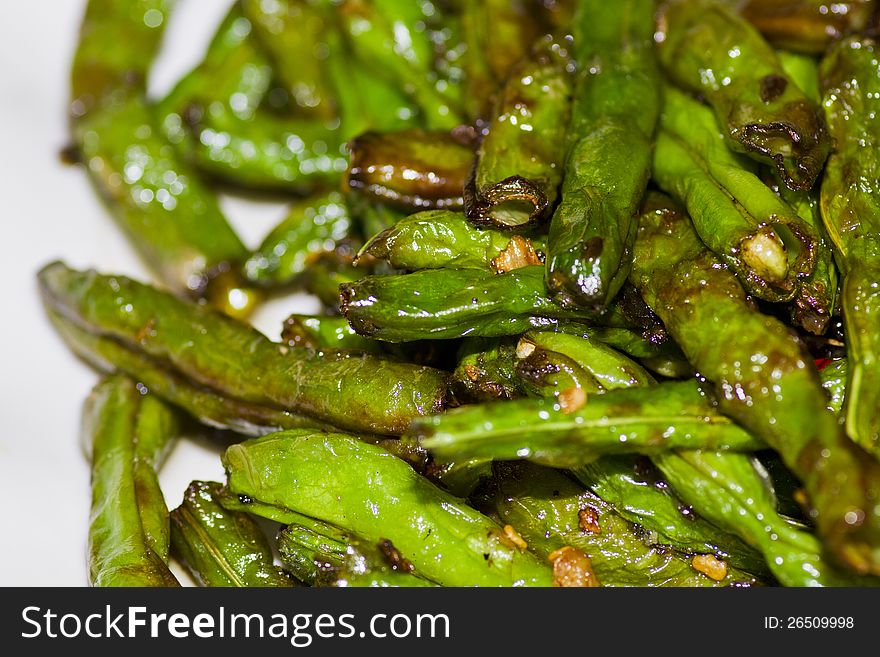 Fried long bean Chinese food