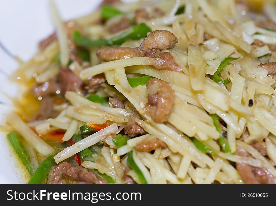 Fried chicken with chili and onion Chinese food