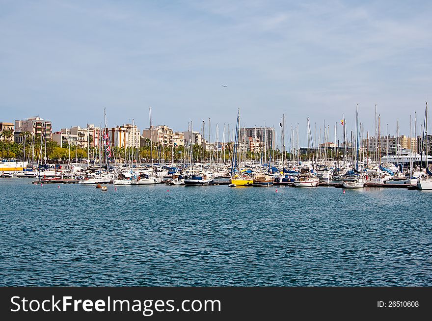 Barcelona's seafront in the summer 2012. Barcelona's seafront in the summer 2012.