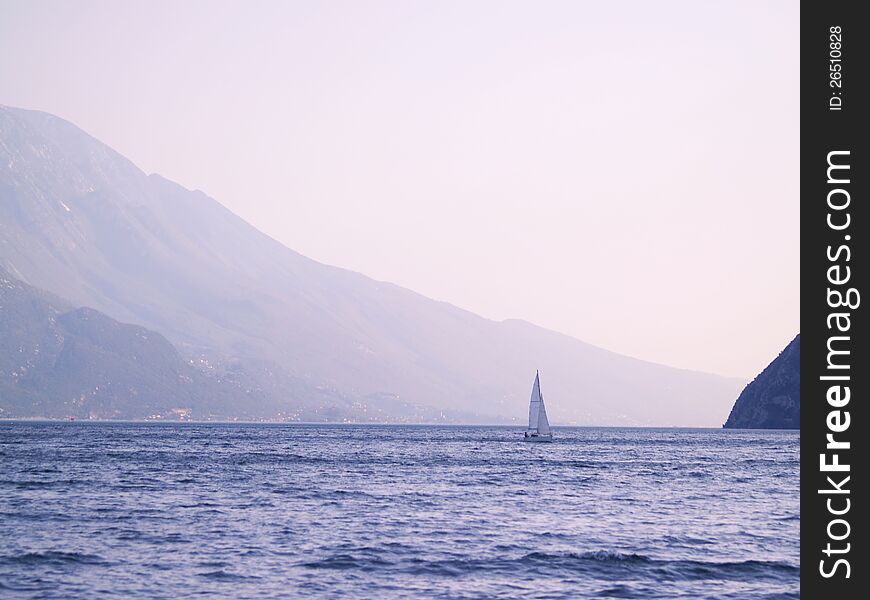 A view on Lago di Garda from Riva city, Italy. A view on Lago di Garda from Riva city, Italy