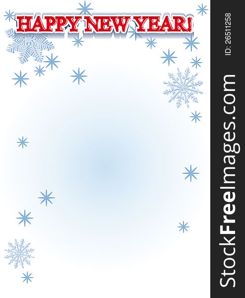 Card for congratulation with snowfall on blue background. Card for congratulation with snowfall on blue background