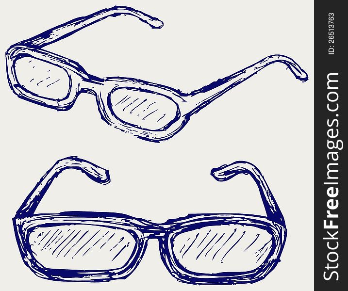 Glasses silhouettes. Doodle style. Vector