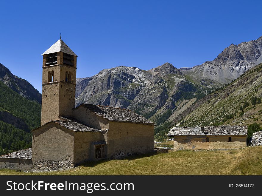 A little roman church in the French alps. A little roman church in the French alps