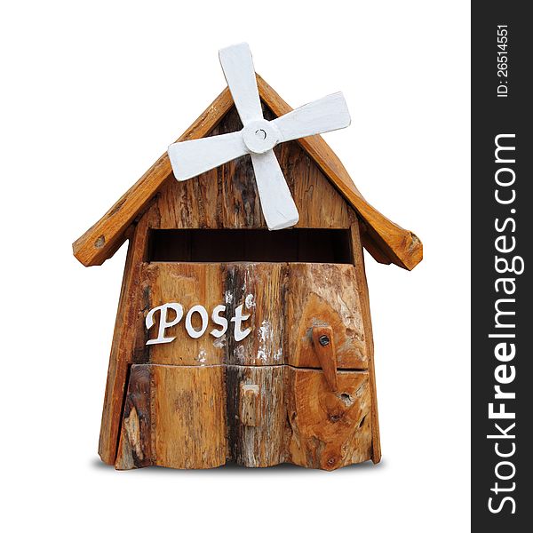 Wooden mailbox isolate on white background. Wooden mailbox isolate on white background.