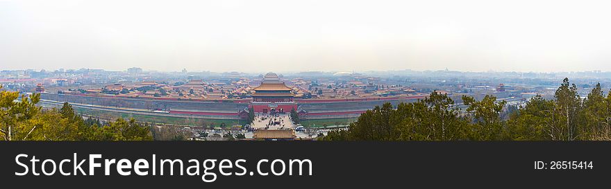 Forbidden City (Palace Museum) panorama (bird's view). Forbidden City (Palace Museum) panorama (bird's view)