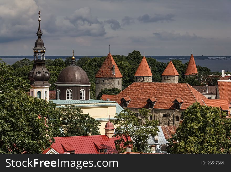 View over the Old Town of Tallinn, capital of Estonia. View over the Old Town of Tallinn, capital of Estonia