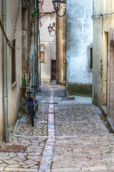 Alley Of An Italian Mountain Village Stock Photography