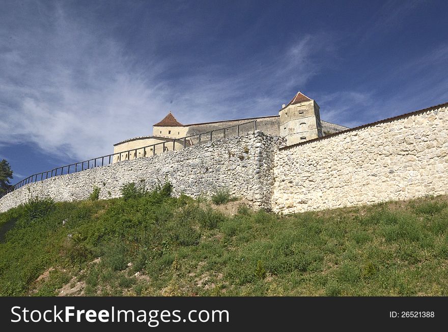 A view of the Rasnov peasant citadel, Rasnov, Romania. A view of the Rasnov peasant citadel, Rasnov, Romania