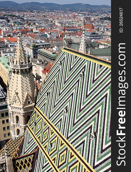 Panorama of Vienna, aerial view from Stephansdom cathedral, Vienna, Austria