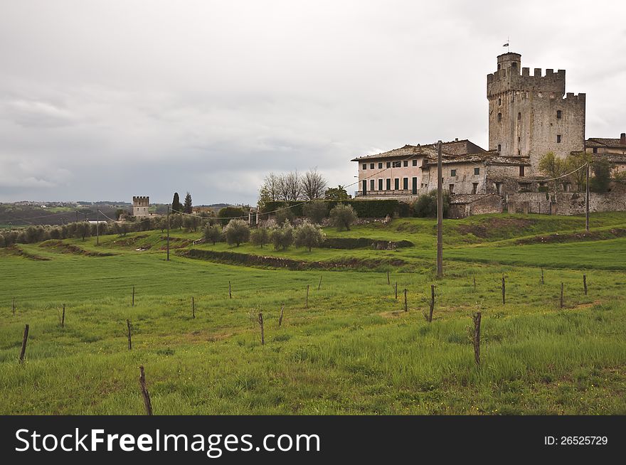 Medieval castle around Siena in Tuscany, Italy. Medieval castle around Siena in Tuscany, Italy