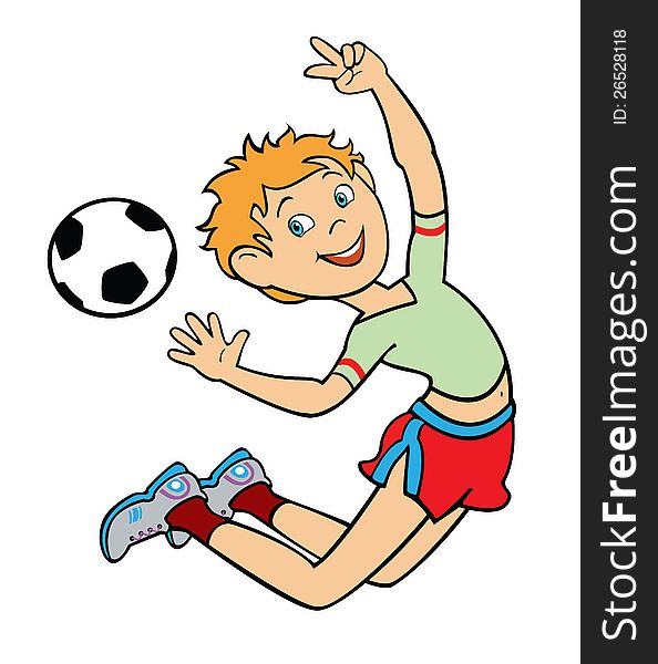 School boy playing with soccer ball,children vector illustration isolated on white background. School boy playing with soccer ball,children vector illustration isolated on white background