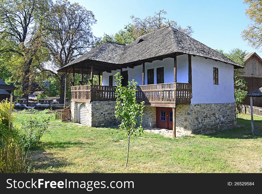 Generic transylvania rural household with old house. Generic transylvania rural household with old house