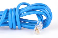 Blue Network Cable And Connector Stock Photos