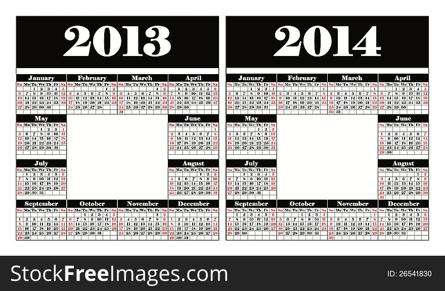 Intra-cavity 2013 2014 calendars. Intra-cavity 2013 2014 calendars