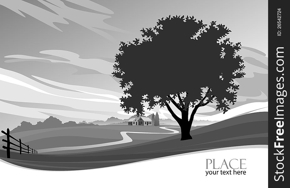 Abstract Tree B/W Background - Stylized for your Nature Vector Illustration needs. Abstract Tree B/W Background - Stylized for your Nature Vector Illustration needs