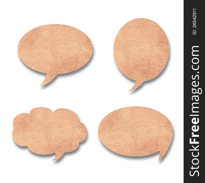Vintage paper shape as bubble speech isolated. Vintage paper shape as bubble speech isolated