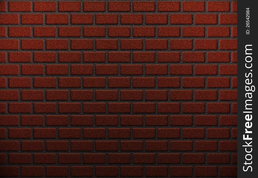 Abstract illustration of red brick wall texture, background.