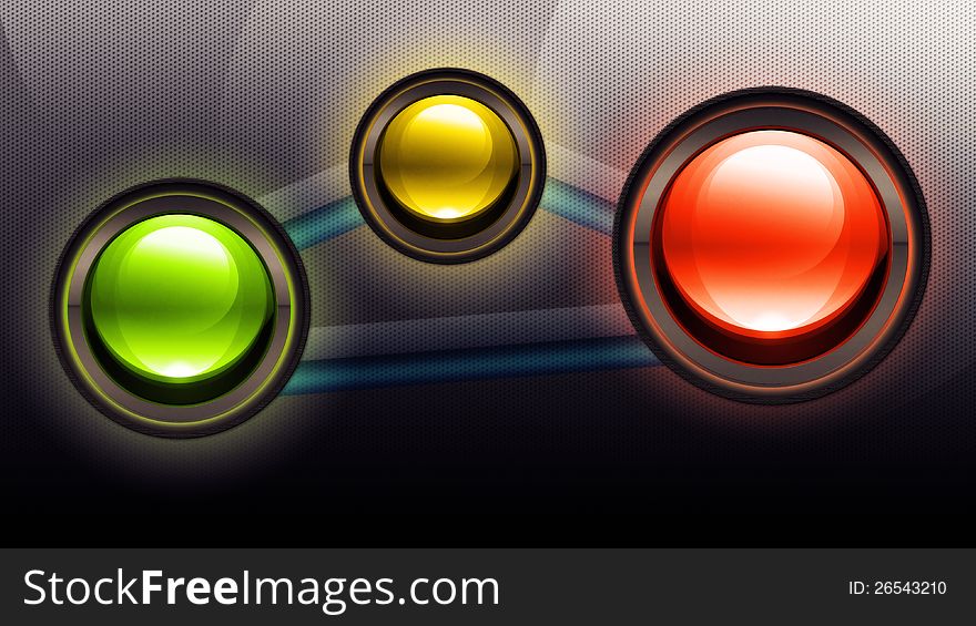 Abstract metallic background with round glossy battons. Abstract metallic background with round glossy battons.