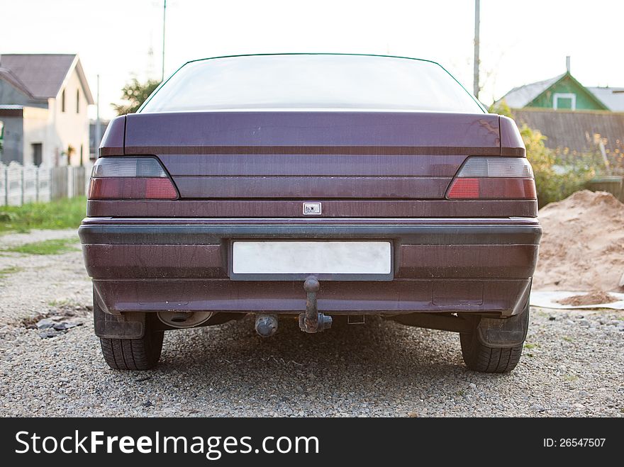 Rear view on the european car. Rear view on the european car