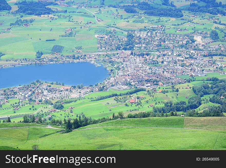 View From Rigi Kulm Mountain. Switzerland.