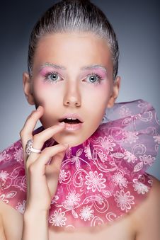 Natural Beauty - Fashion Woman Face, Bright Makeup Stock Image