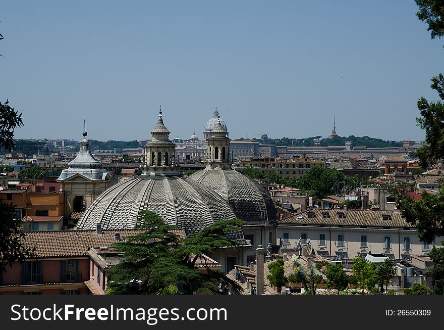 Panoramic view of Rome, Italy