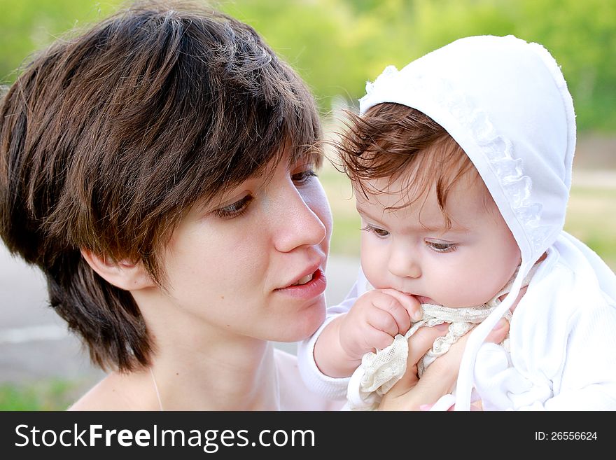 Happy mother with a little daughter. Happy mother with a little daughter