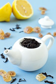 Small Tea Pot With Leaves Of Black Tea Stock Image Small Tea Pot With Leaves Of Black Tea Stock Image