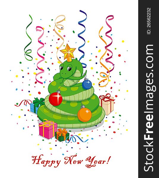 Snake - The Symbol of New Year 2013. Vector illustration
