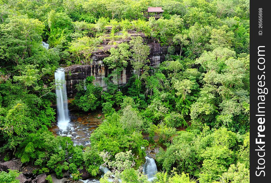 Soei Sawan Waterfall is part of the National Park Pha Taem Ubon Ratchathani Thailand. Soei Sawan Waterfall is part of the National Park Pha Taem Ubon Ratchathani Thailand.