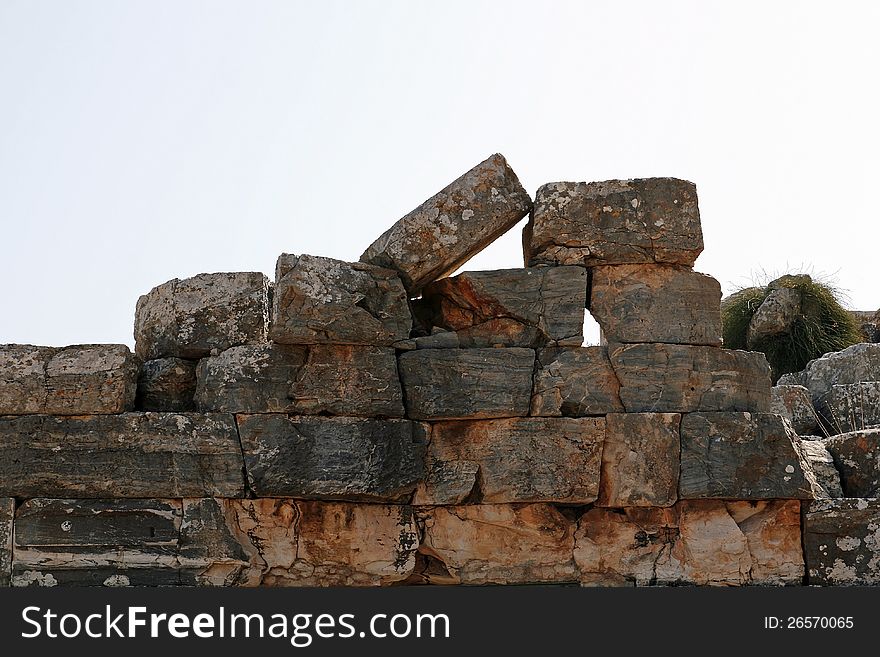 Antique old stone blocks and old palaces in ephesos (Turkey)