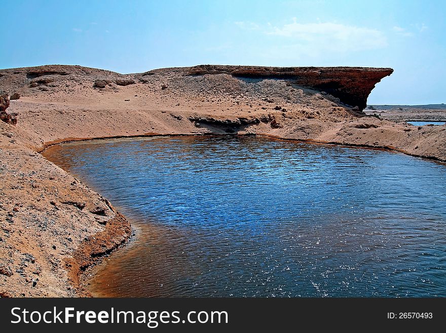 A water reserve in the desert of Egypt