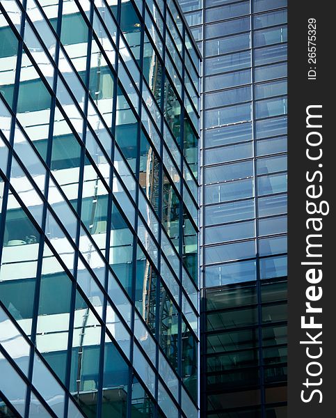 Glass Construction of an Office Building. Glass Construction of an Office Building