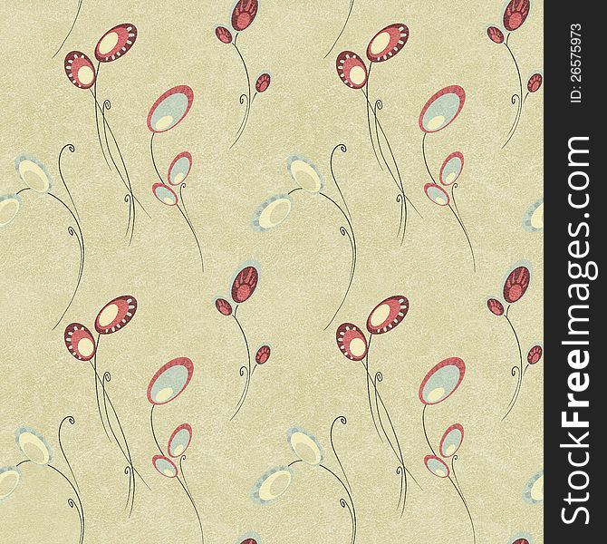 Seamless floral pattern with a textured effect