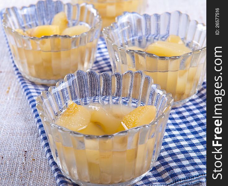 Fresh apple compote in a glass