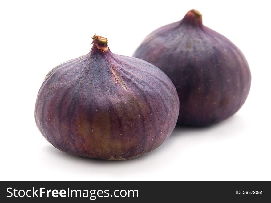 Two Figs isolated on White Background. Two Figs isolated on White Background