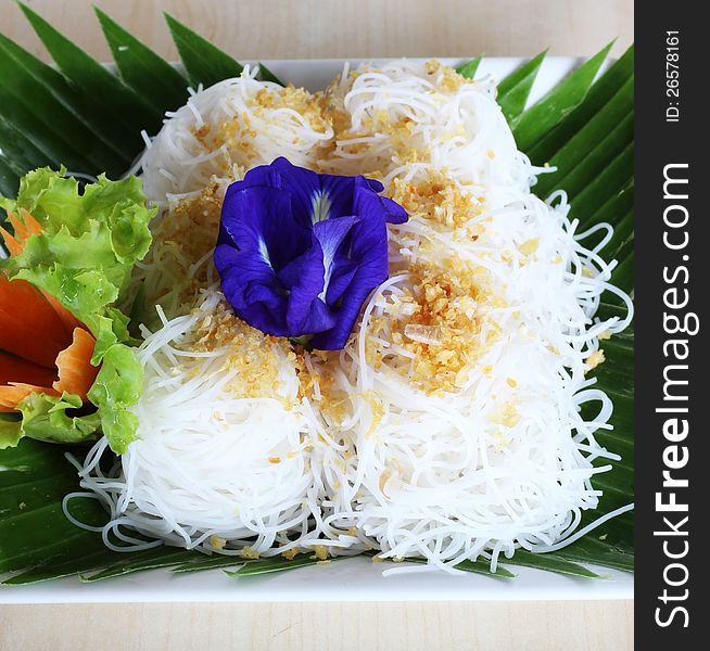 Thai rice noodle. This menu is suitable for crab soup. It is well-know menu for Thai restaurant at Phuket, Thailand. Thai rice noodle. This menu is suitable for crab soup. It is well-know menu for Thai restaurant at Phuket, Thailand