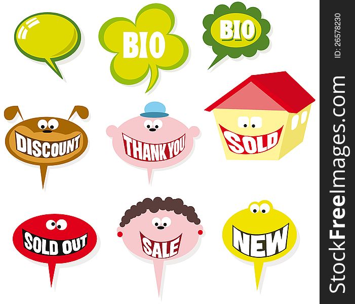 Color bubbles speech on white background