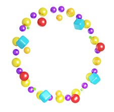 Frame Made From Colorful Spheres And Cubes Royalty Free Stock Images