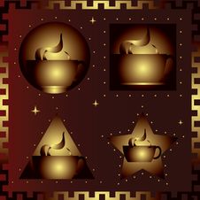 Four Cups Of Coffee Stock Images
