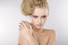Young Pretty Woman With Beautiful Blond Hairs Stock Image Young Pretty Woman With Beautiful Blond Hairs Stock Image