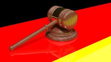 Gavel On The Flag Of Germany Royalty Free Stock Images