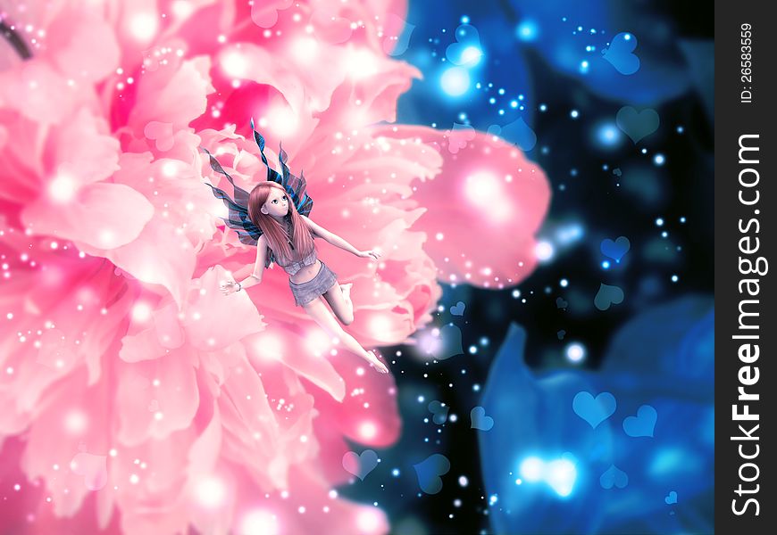 Magic flower with fairy