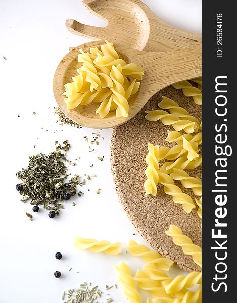 Uncooked Pasta And Spices