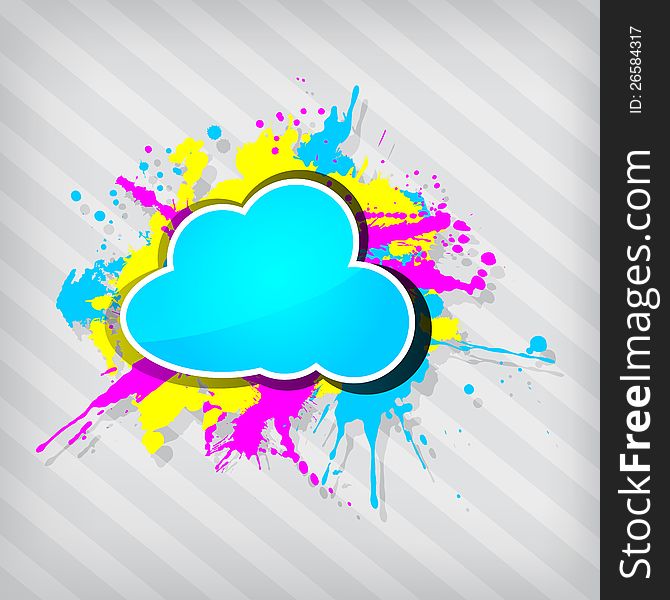 Cute transparency grunge cloud frame